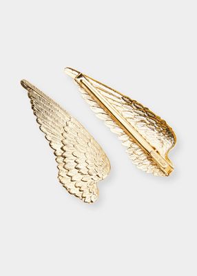 14k Gold-Plated Genevieve Wing Hair Clip Set