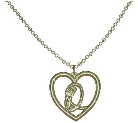 14K Gold Plated Healing Hearts Initial Pendant w/ Chain