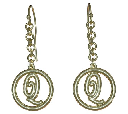 14K Gold Plated Legacy Loop Drop Initial Earrin gs