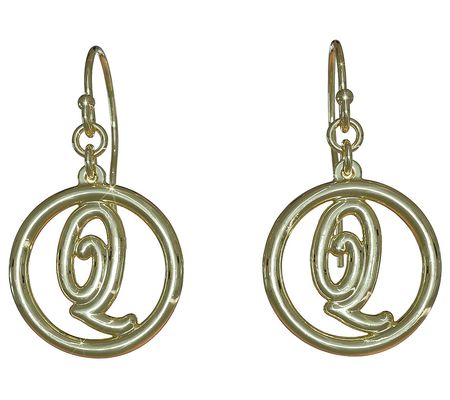 14K Gold Plated  Legacy Loop Initial Earrings