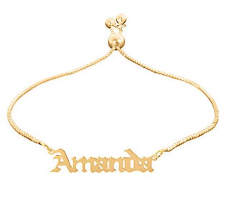 14K Gold Plated Personalized Adjustable Name Br acelet