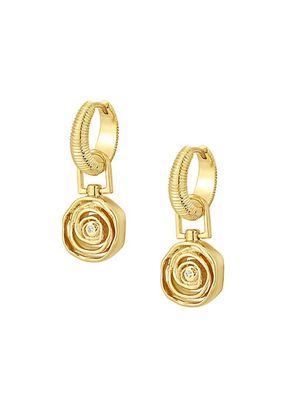 14K Gold-Plated Rosette Coil Drop Earrings