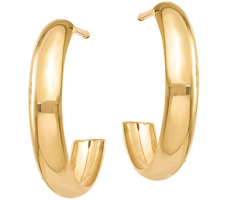 14K Gold Polished Hoop Earrings