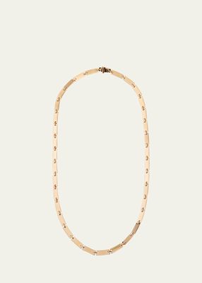 14K Gold Tag Link Necklace, 18"L