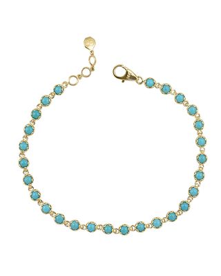 14k Gold Turquoise Tennis Bracelet