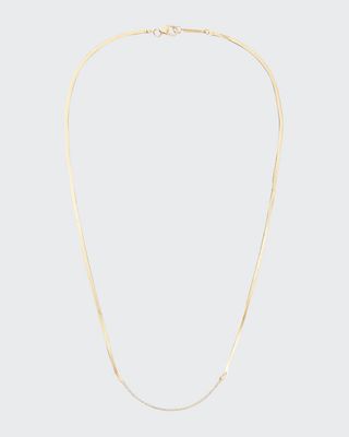 14k Liquid Curved Diamond Necklace