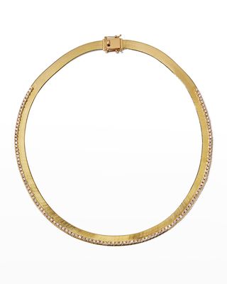 14k Liquid Gold Flawless Curve Herringbone Diamond Necklace