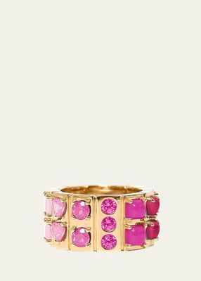 14k Pink Sapphire Spin Cigar Band Ring