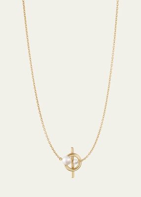 14K Recycled Yellow Gold Claudia Simple Necklace with Freshwater Pearls