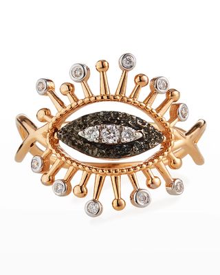 14k Rose Gold 10th Eye Diamond Vision Ring, Size 7