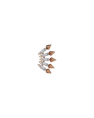 14k Rose Gold Diamond 5-Arrow Bow Stud Earring, Single