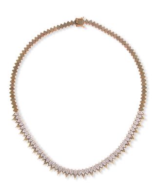 14k Rose Gold Diamond Balcony Necklace