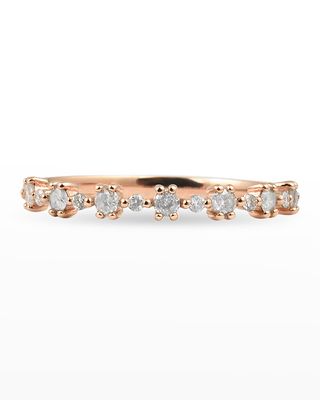 14K Rose Gold Diamond Flowerette Ring