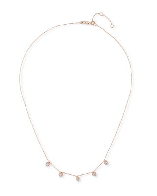 14k Rose Gold Diamond Shaker Necklace