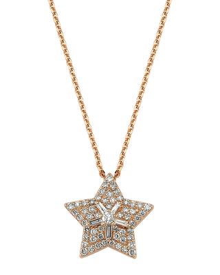14k Rose Gold Diamond Sirius Necklace