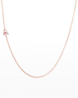 14k Rose Gold Mini Letter Necklace