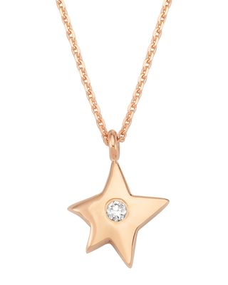 14k Rose Gold Sirius Star Diamond Pendant Necklace
