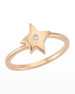 14k Rose Gold Sirius Star Diamond Ring, Size 12