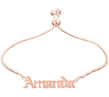 14K Rose Plated Personalized Adjustable Name Br acelet