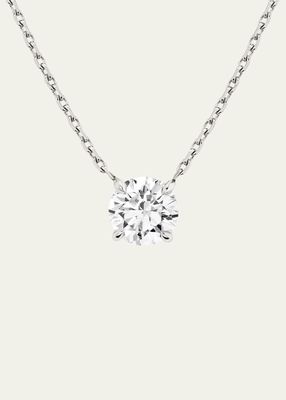 14K Round Brilliant Diamond Solitaire Necklace
