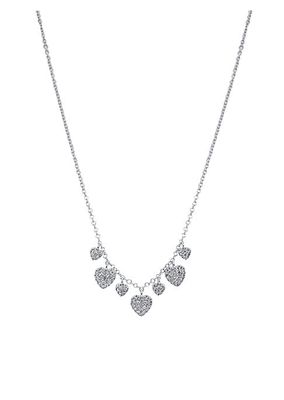 14K White Gold & 0.06 TCW Diamond Heart Charm Necklace