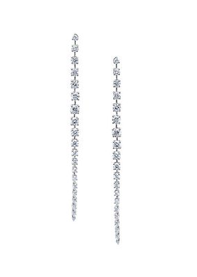 14K White Gold & 0.7 TCW Diamond Line Drop Earrings