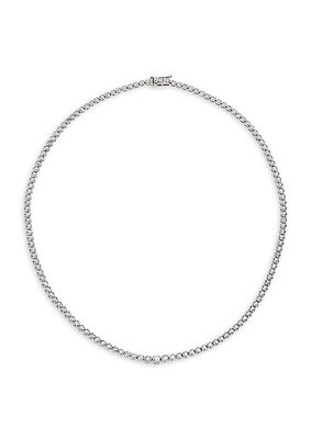 14K White Gold & Diamond Tennis Necklace