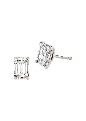 14K White Gold & Emerald-Cut 1.00 TCW Lab-Grown Diamond Stud Earrings
