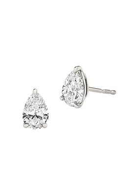 14K White Gold & Pear-Cut 1.50 TCW Lab-Grown Diamond Stud Earrings