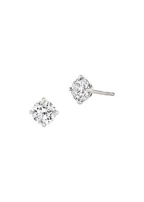 14K White Gold & Round 2.00 TCW Lab-Grown Diamond Stud Earrings