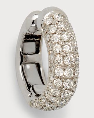 14K White Gold Diamond Cuff Clip-On Earrings
