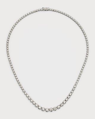 14K White Gold Graduated Diamond Tennis Necklace