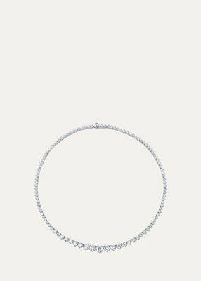 14K White Gold Graduated Lab Created/VRAI Created Diamond Tennis Necklace