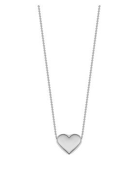 14K White Gold Heart of Gold Pendant Necklace