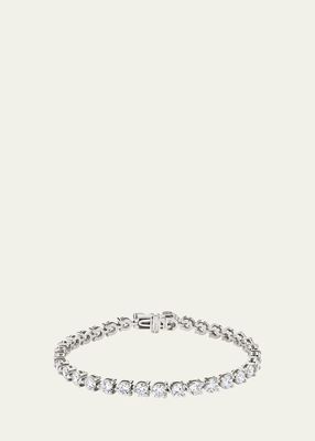 14K White Gold Large Lab Created/VRAI Created Diamond Tennis Bracelet