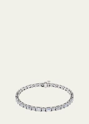 14K White Gold Mixed Shape Lab Created/VRAI Created Diamond Tennis Bracelet