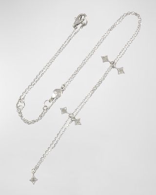 14k White Gold Star Charm Necklace