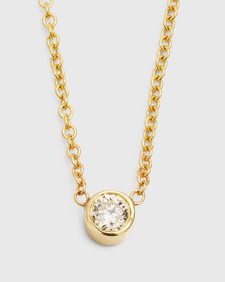 14k Yellow Gold 0.10ct Bezel Diamond Necklace