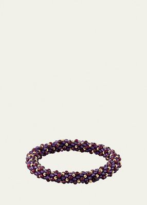 14k Yellow Gold Amethyst and Garnet Bead Bracelet