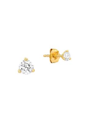 14K Yellow Gold & 0.16 TCW Diamond Stud Earrings