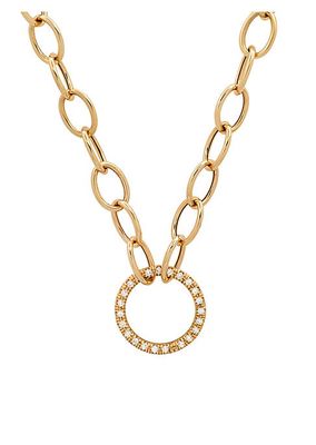 14K Yellow Gold & 0.20 TCW Diamond Toggle Chain Necklace