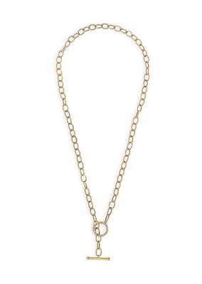 14K Yellow Gold & 0.20 TCW Diamond Toggle-Link Lariat Necklace