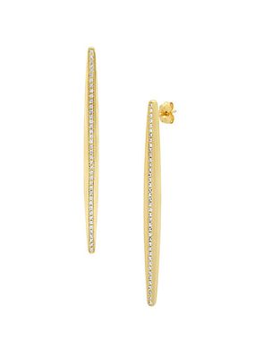 14K Yellow Gold & 0.44 TCW Diamond Stick Earrings