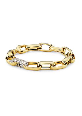 14K Yellow Gold & 1 TCW Diamond Chunky Paper-Clip Chain Bracelet