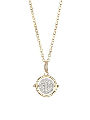 14K Yellow Gold & Diamond Mini Spinner Necklace - Gold - Gold
