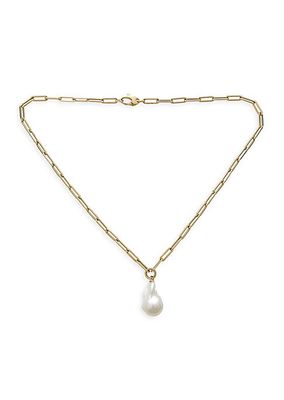 14K Yellow Gold & Freshwater Pearl Pendant Necklace