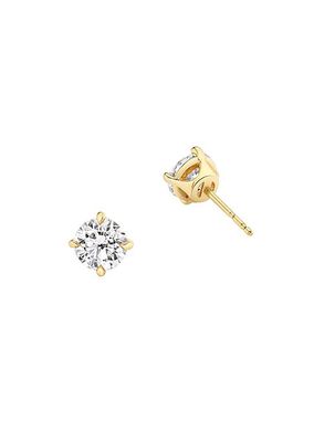 14K Yellow Gold & Round 2.0 TCW Lab-Grown Diamond Stud Earrings
