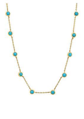 14K Yellow Gold & Turquoise Necklace