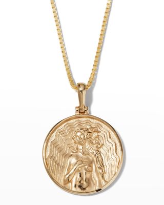 14k Yellow Gold Aphrodite Coin Pendant Necklace