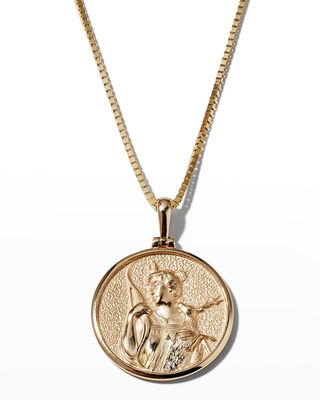 14k Yellow Gold Artemis Coin Pendant Necklace